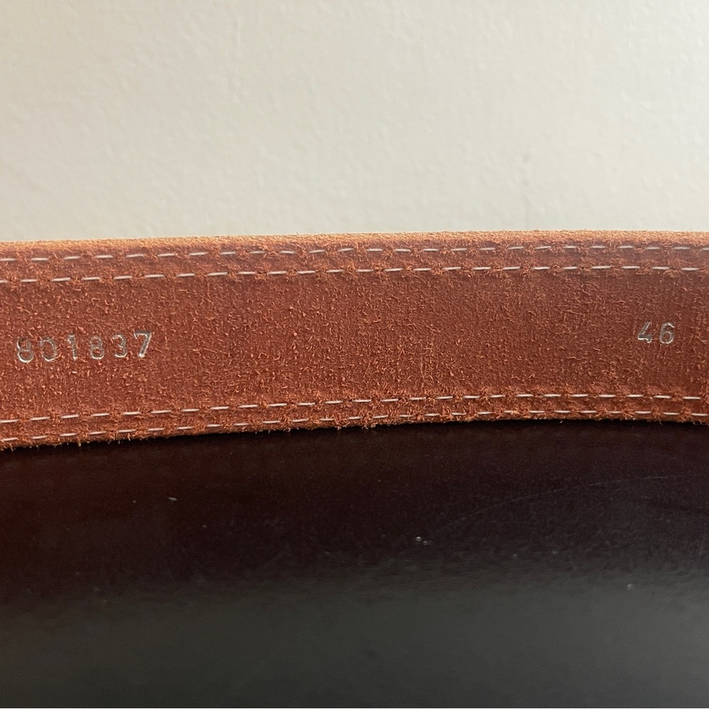 Bull Hide Belt The Maverick Hot Dipped Tan Double Stitched 1.50" Size 46 - Picture 7 of 9